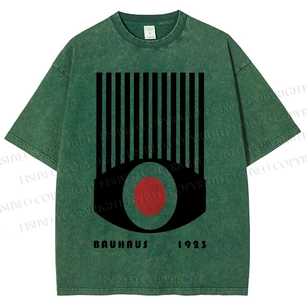 Unisex Bauhaus Red Black Eyes Printed Washed Tee