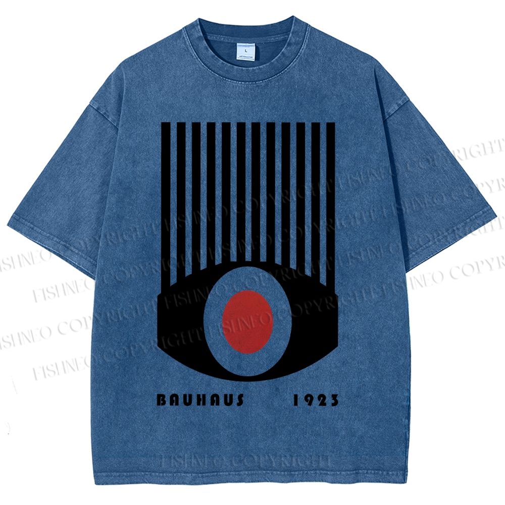 Unisex Bauhaus Red Black Eyes Printed Washed Tee