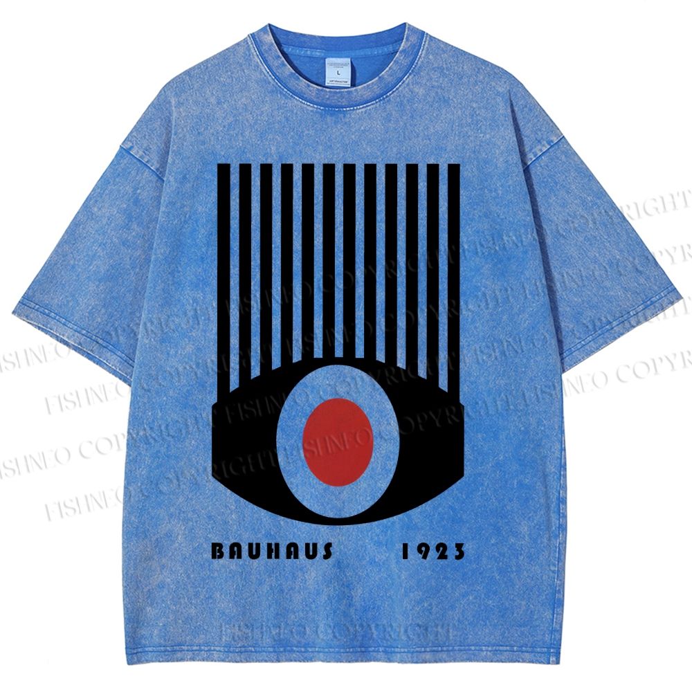 Unisex Bauhaus Red Black Eyes Printed Washed Tee