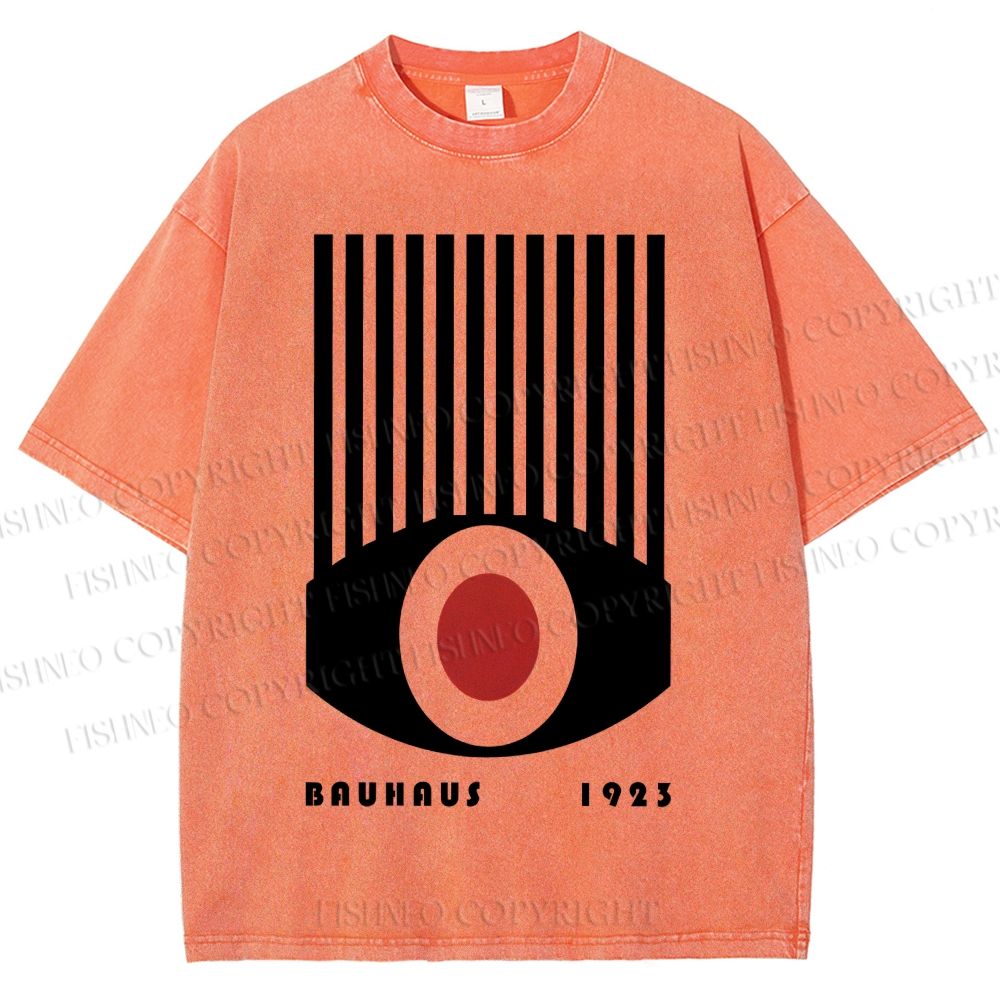 Unisex Bauhaus Red Black Eyes Printed Washed Tee