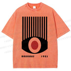 Unisex Bauhaus Red Black Eyes Printed Washed Tee