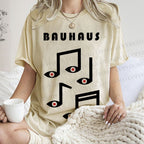 Unisex Bauhaus Musical Symbol Eyes Printed Washed Tee