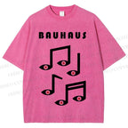 Unisex Bauhaus Musical Symbol Eyes Printed Washed Tee