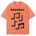Unisex Bauhaus Musical Symbol Eyes Printed Washed Tee