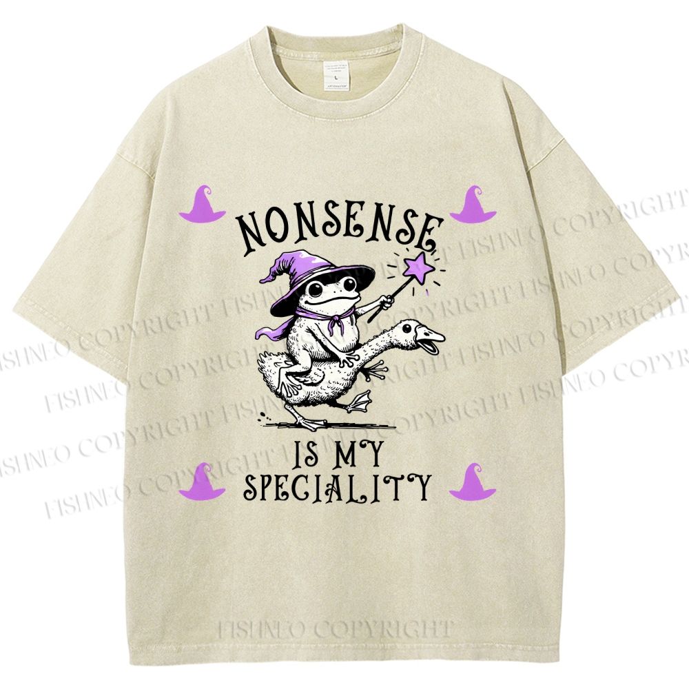 Unisex Halloween Nonsense Is My Speciality Printed Washed Tee