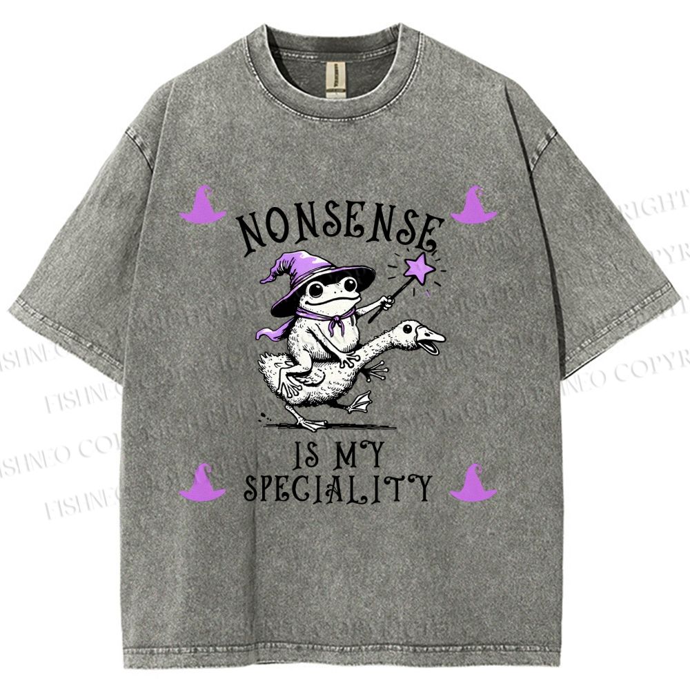 Unisex Halloween Nonsense Is My Speciality Printed Washed Tee