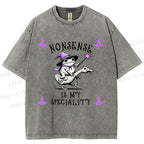 Unisex Halloween Nonsense Is My Speciality Printed Washed Tee