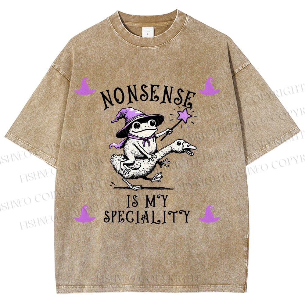 Unisex Halloween Nonsense Is My Speciality Printed Washed Tee