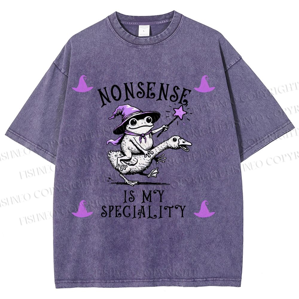Unisex Halloween Nonsense Is My Speciality Printed Washed Tee