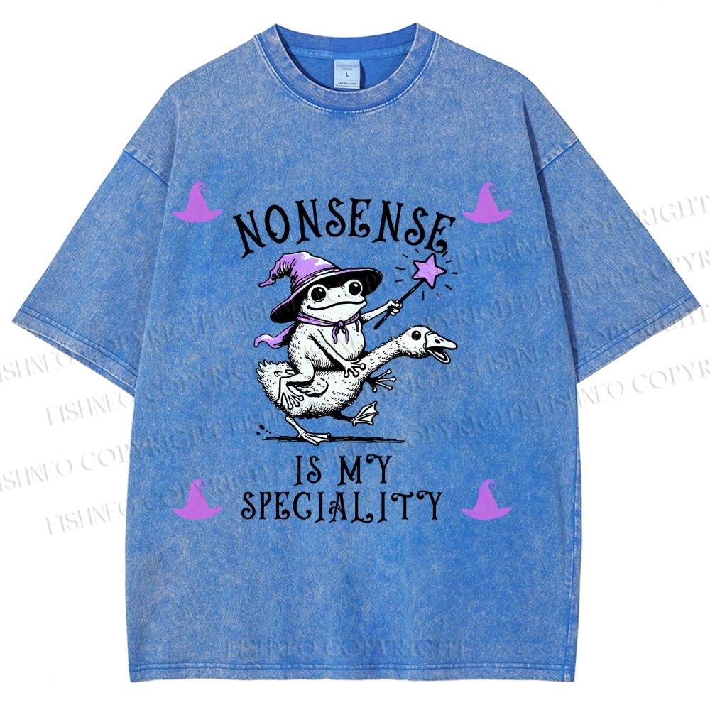 Unisex Halloween Nonsense Is My Speciality Printed Washed Tee