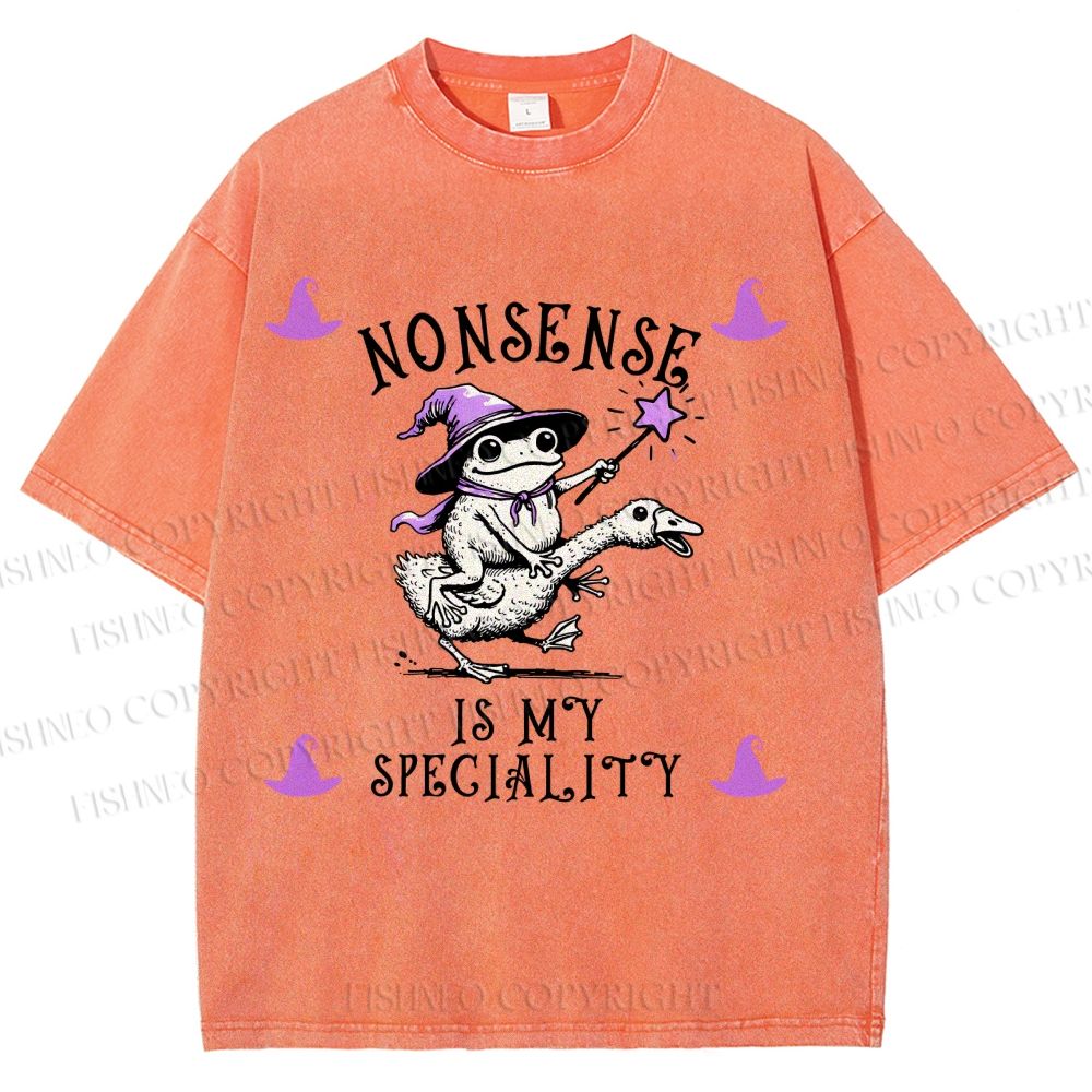 Unisex Halloween Nonsense Is My Speciality Printed Washed Tee