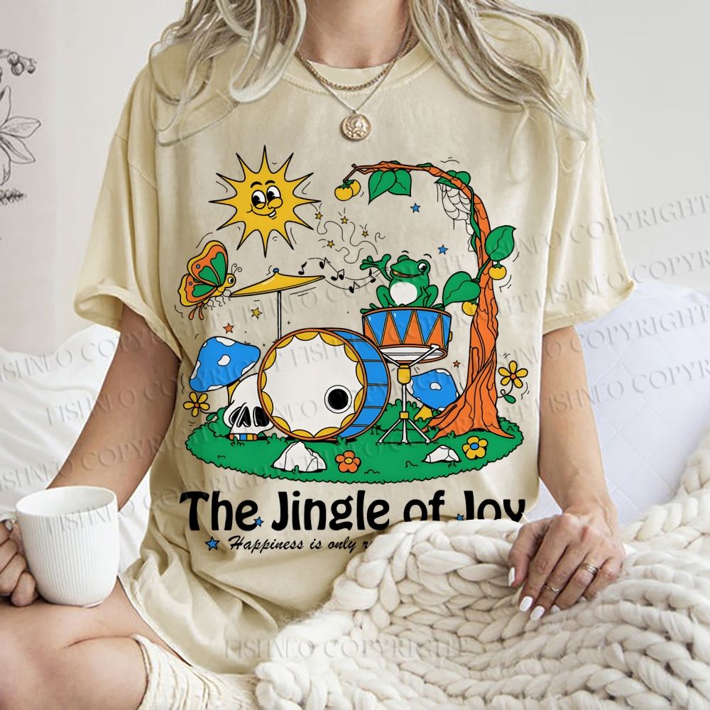 Unisex The Jingle Of Joy Printed Washed Tee