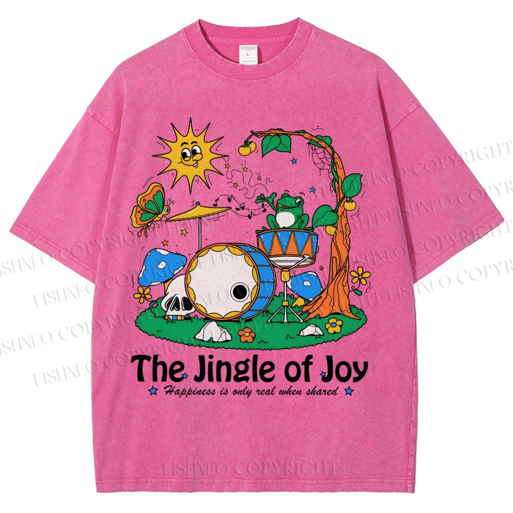 Unisex The Jingle Of Joy Printed Washed Tee