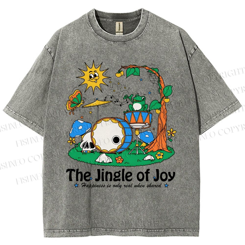 Unisex The Jingle Of Joy Printed Washed Tee