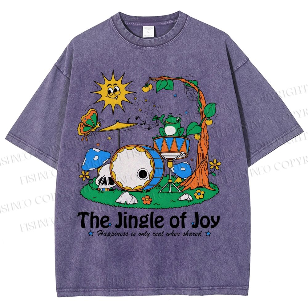 Unisex The Jingle Of Joy Printed Washed Tee