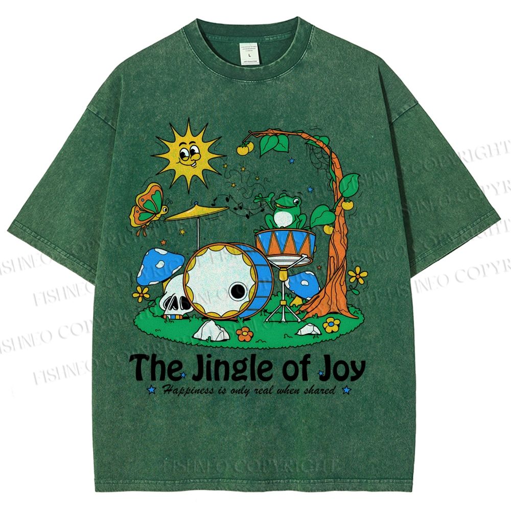 Unisex The Jingle Of Joy Printed Washed Tee