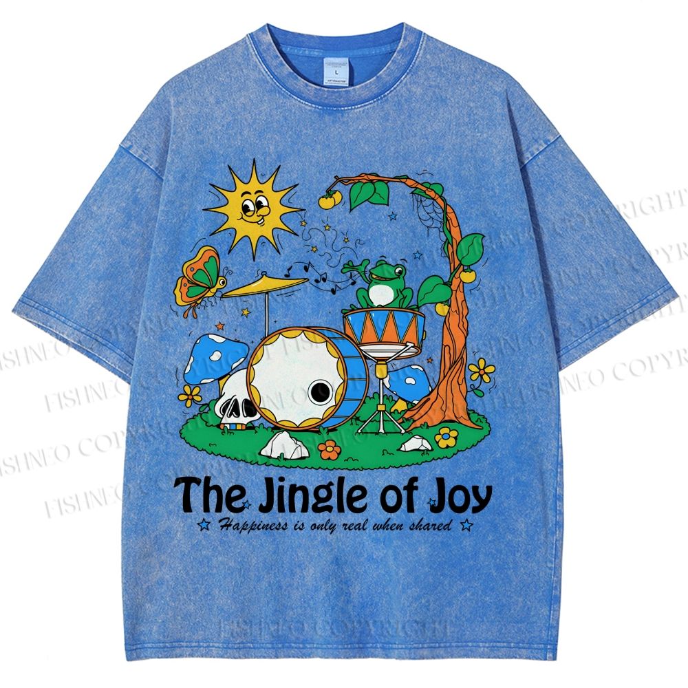 Unisex The Jingle Of Joy Printed Washed Tee