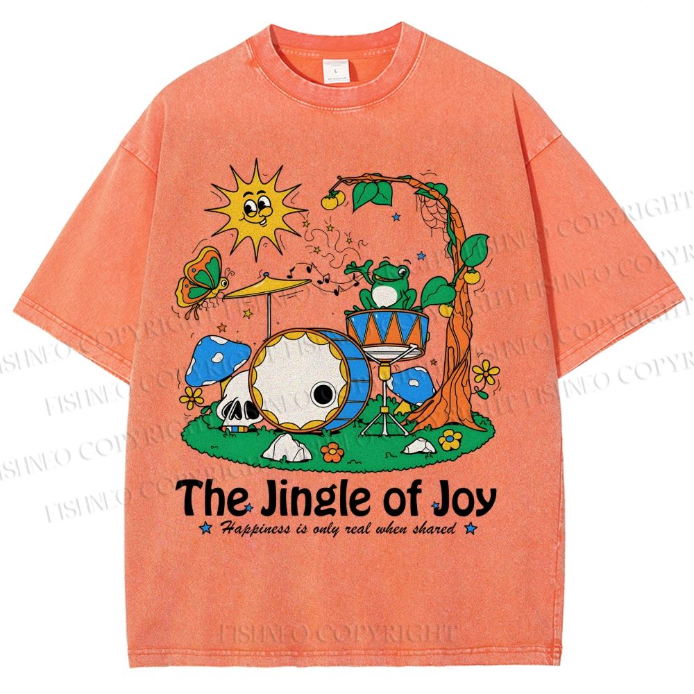 Unisex The Jingle Of Joy Printed Washed Tee