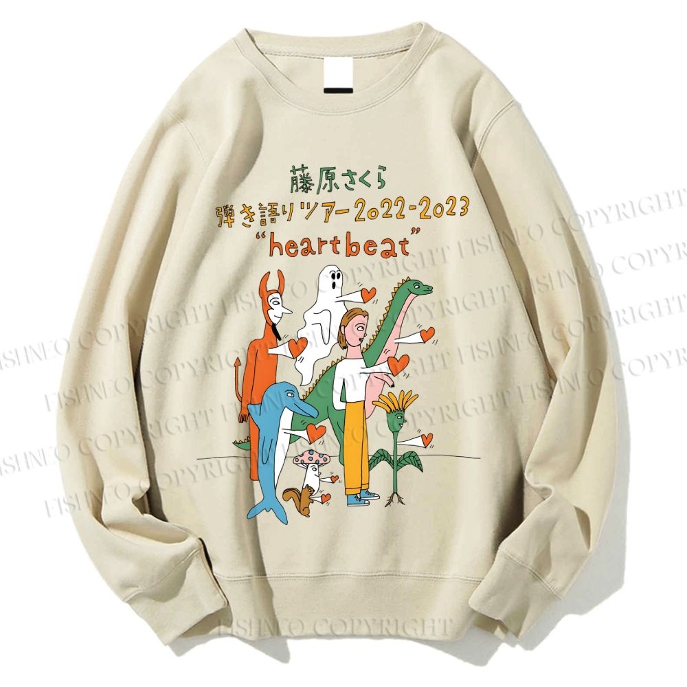 Unisex Heart Beat Printed Sweatshirt