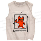 Unisex Find The Silver Lining Printed Washed Tank Top