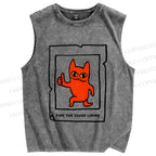 Unisex Find The Silver Lining Printed Washed Tank Top