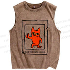 Unisex Find The Silver Lining Printed Washed Tank Top