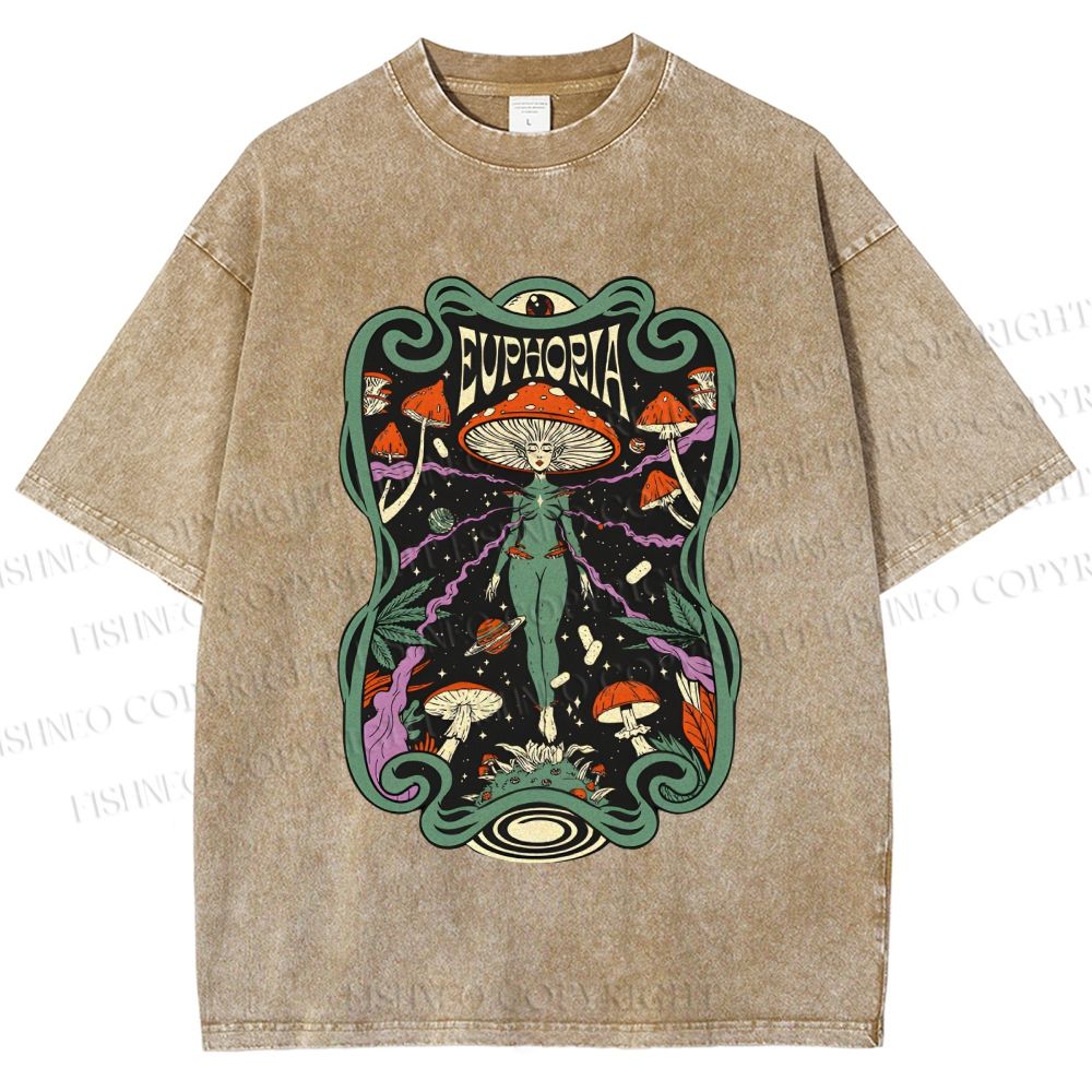 Unisex Euphoria Printed Washed Tee