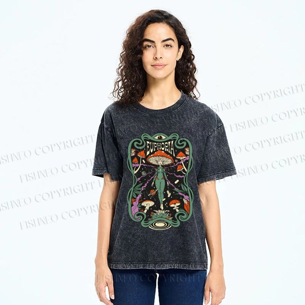 Unisex Euphoria Printed Washed Tee