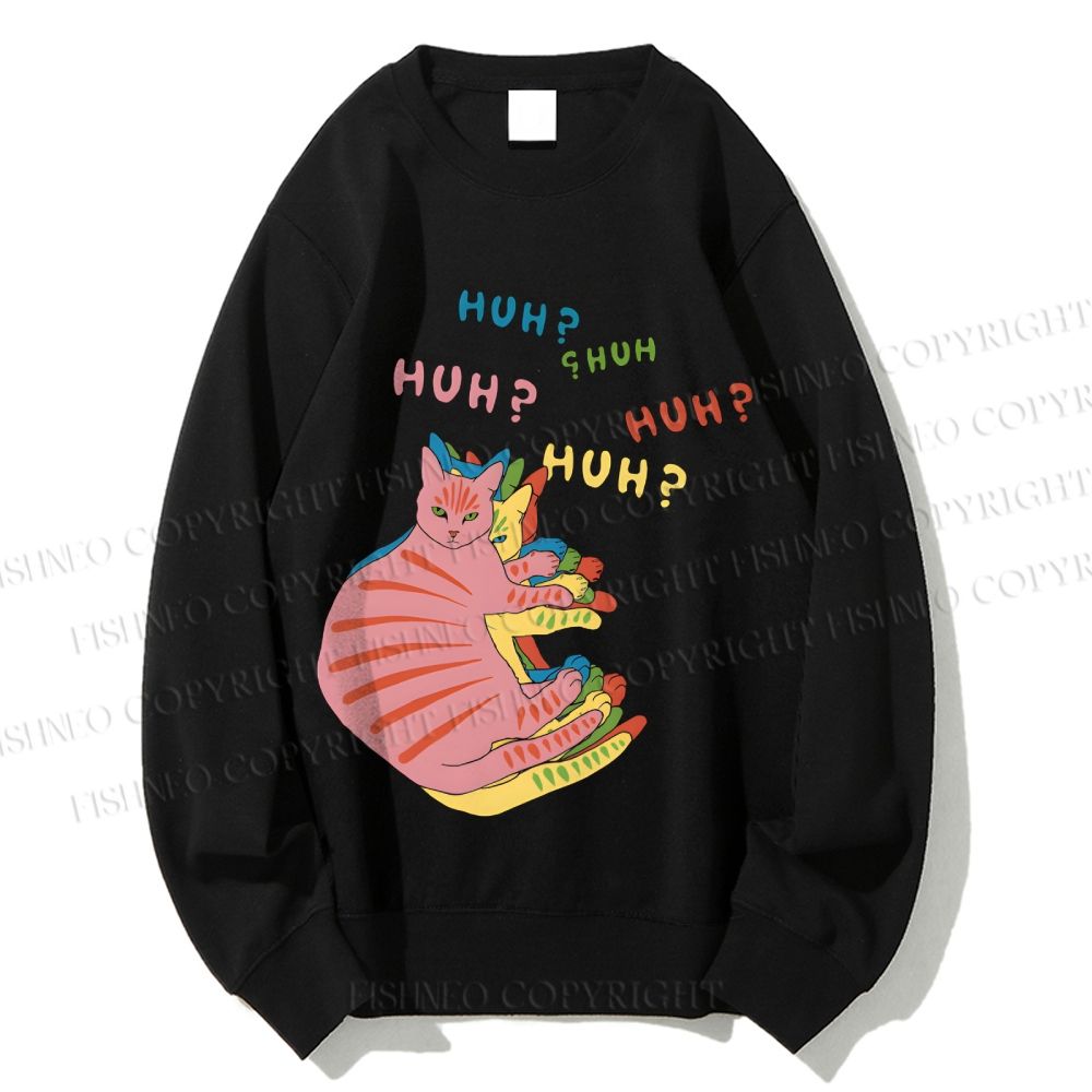 Unisex Colorful Cats Printed Sweatshirt