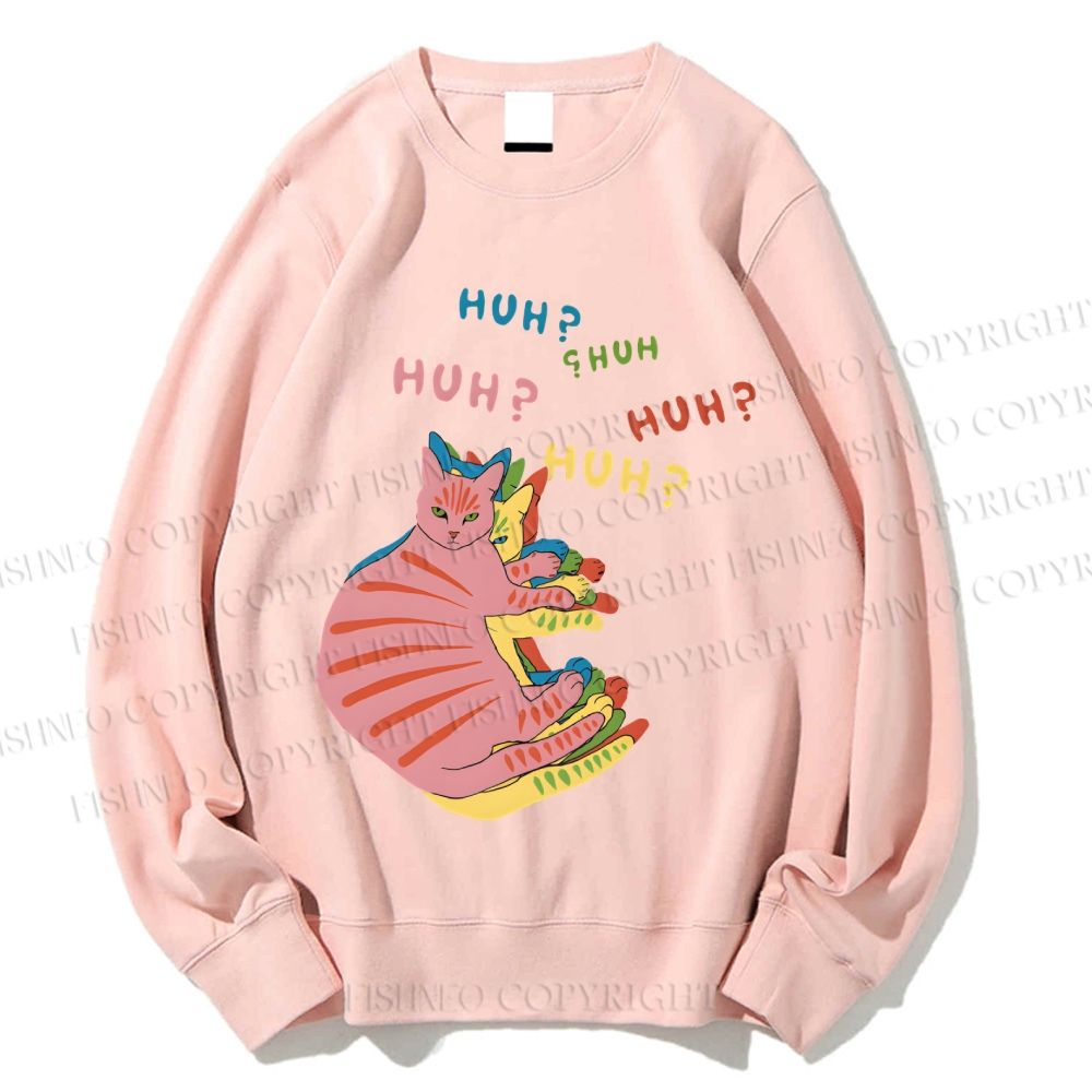 Unisex Colorful Cats Printed Sweatshirt