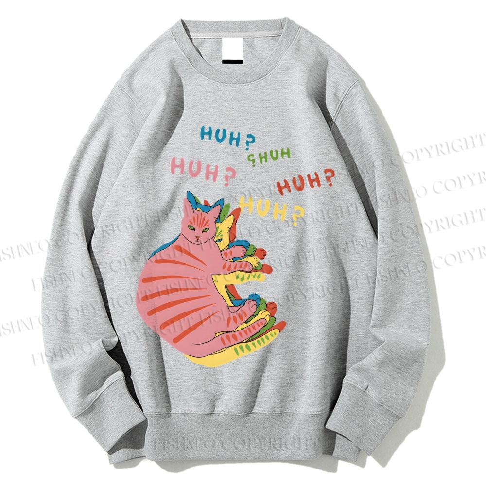 Unisex Colorful Cats Printed Sweatshirt