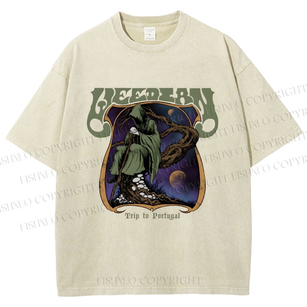 Unisex Trip To Portugal Printed Washed Tee