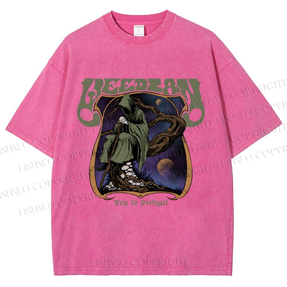 Unisex Trip To Portugal Printed Washed Tee