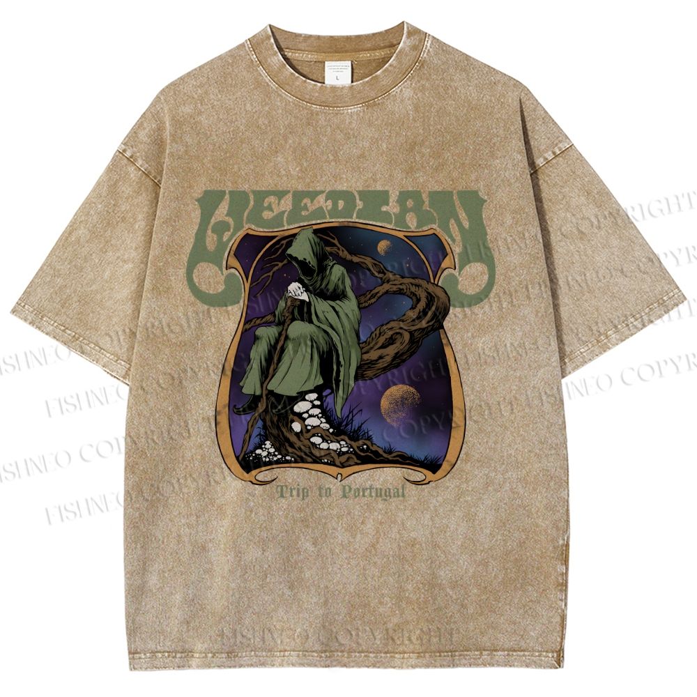 Unisex Trip To Portugal Printed Washed Tee