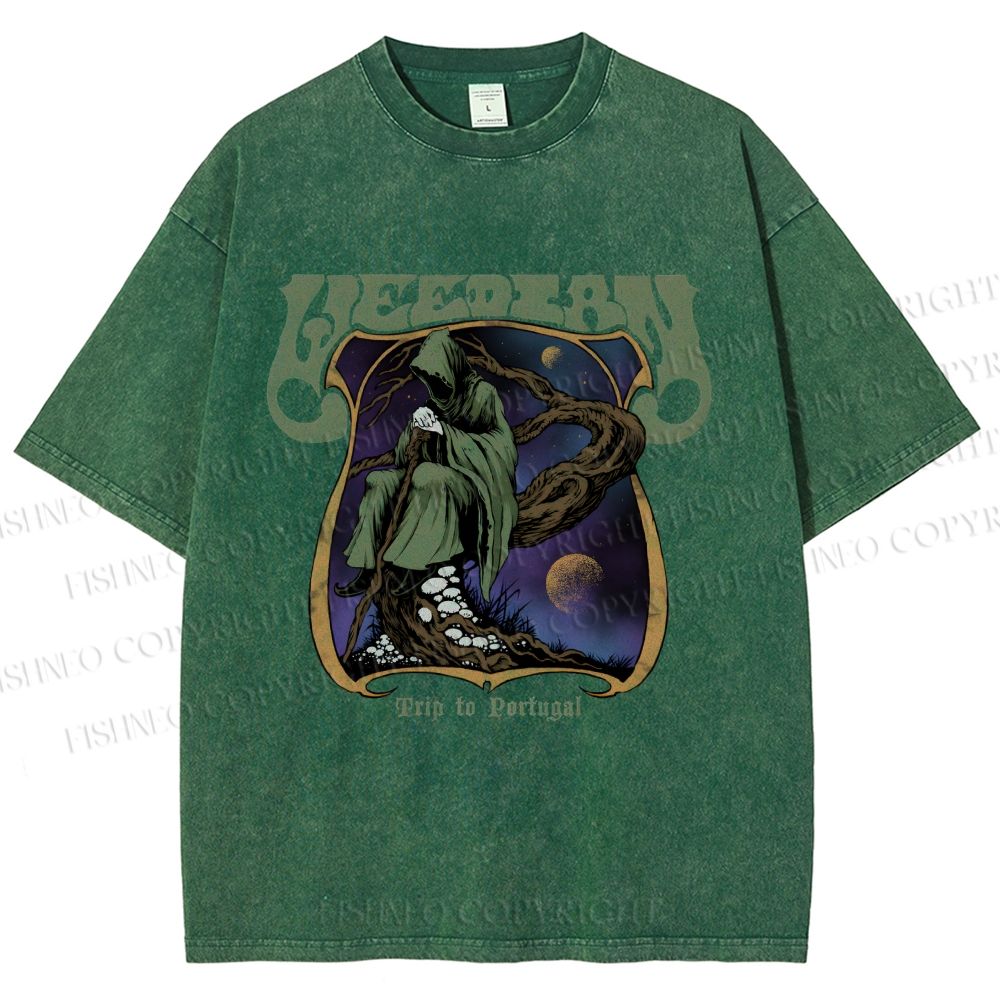 Unisex Trip To Portugal Printed Washed Tee
