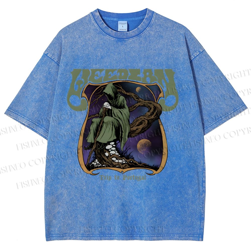 Unisex Trip To Portugal Printed Washed Tee