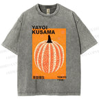 Unisex Yayoi Kusama Pumpkin Printed Washed Tee