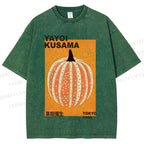 Unisex Yayoi Kusama Pumpkin Printed Washed Tee
