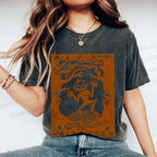Unisex Vintage Silly Pumpkin Halloween Printed Washed Tee