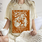 Unisex Vintage Silly Pumpkin Halloween Printed Washed Tee