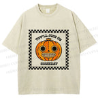 Unisex Silly Halloween Pumpkin Some Day you will join us Printed Washed Tee