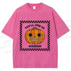 Unisex Silly Halloween Pumpkin Some Day you will join us Printed Washed Tee