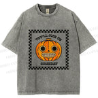 Unisex Silly Halloween Pumpkin Some Day you will join us Printed Washed Tee