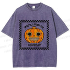 Unisex Silly Halloween Pumpkin Some Day you will join us Printed Washed Tee