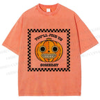 Unisex Silly Halloween Pumpkin Some Day you will join us Printed Washed Tee