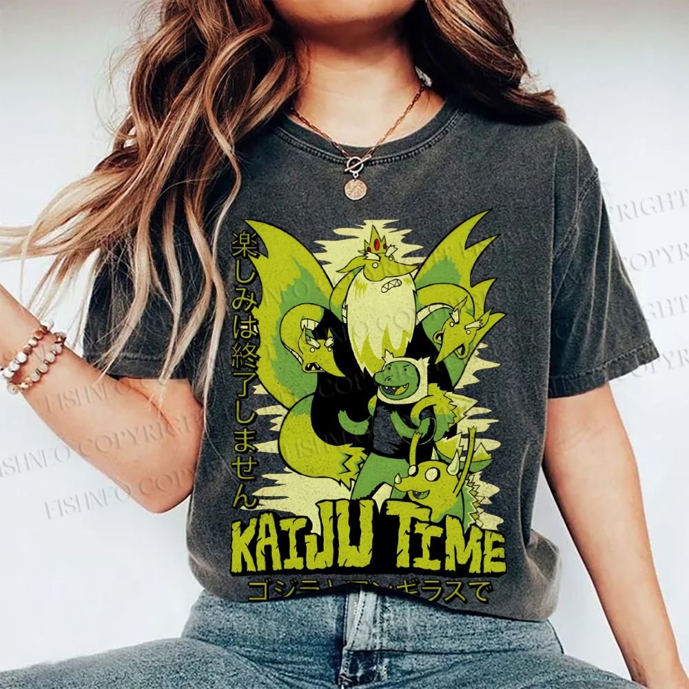 Unisex Monster Printed Washed Tee
