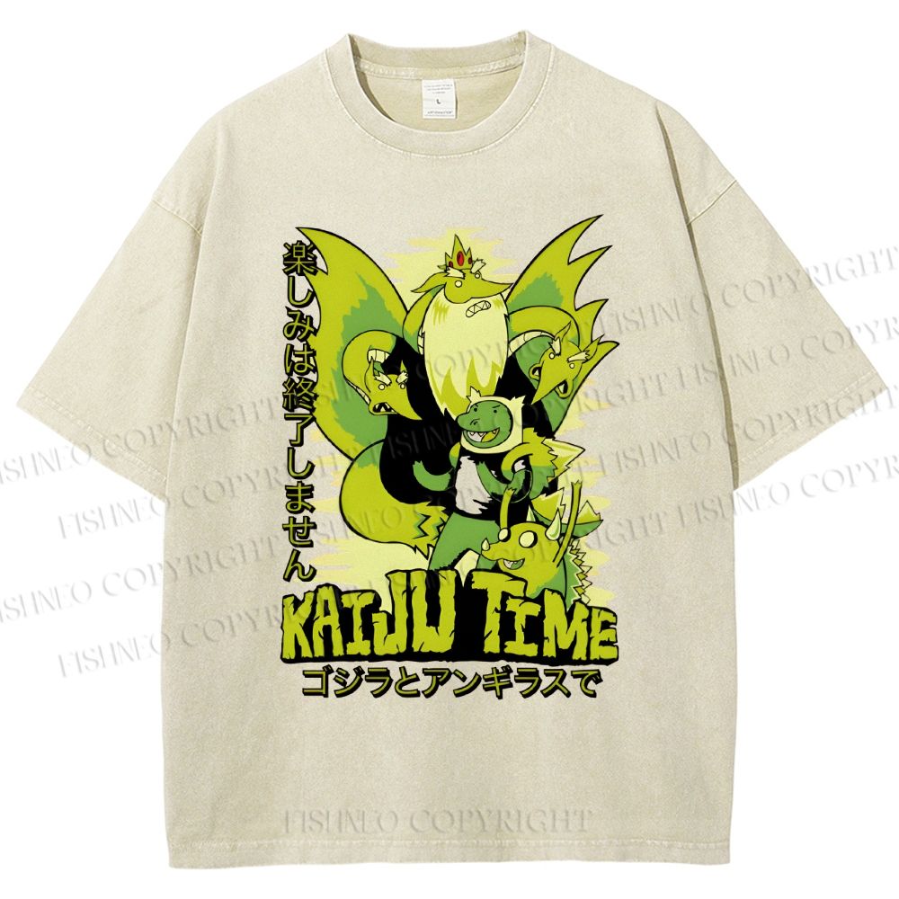 Unisex Monster Printed Washed Tee