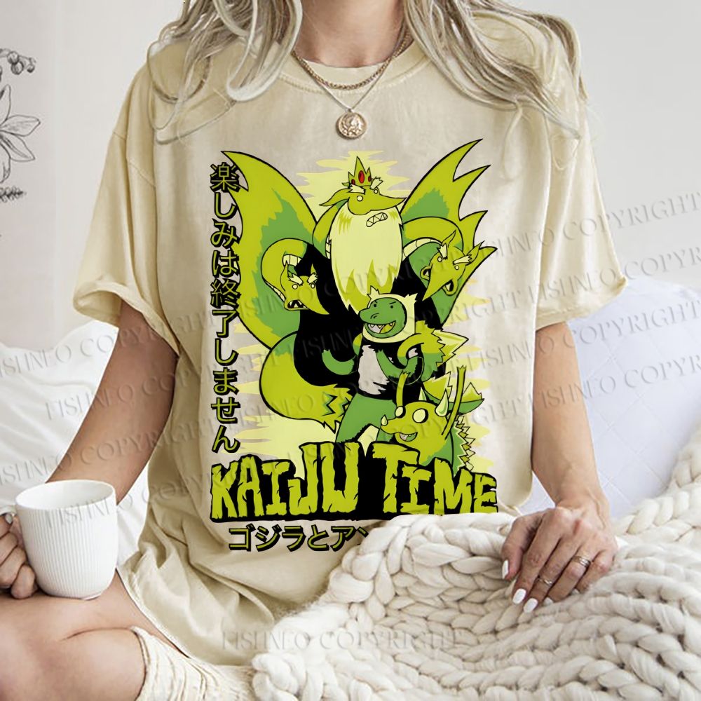Unisex Monster Printed Washed Tee