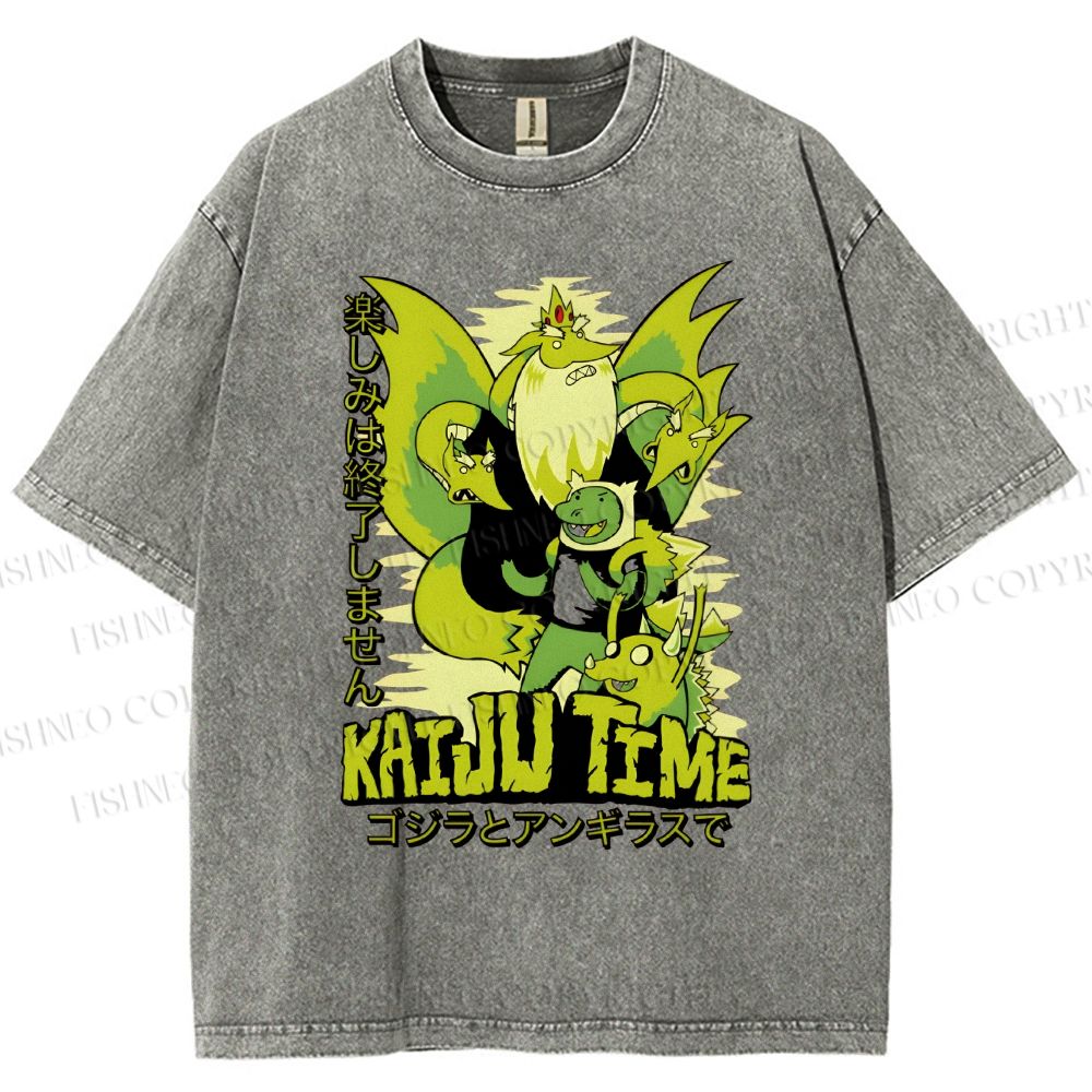 Unisex Monster Printed Washed Tee
