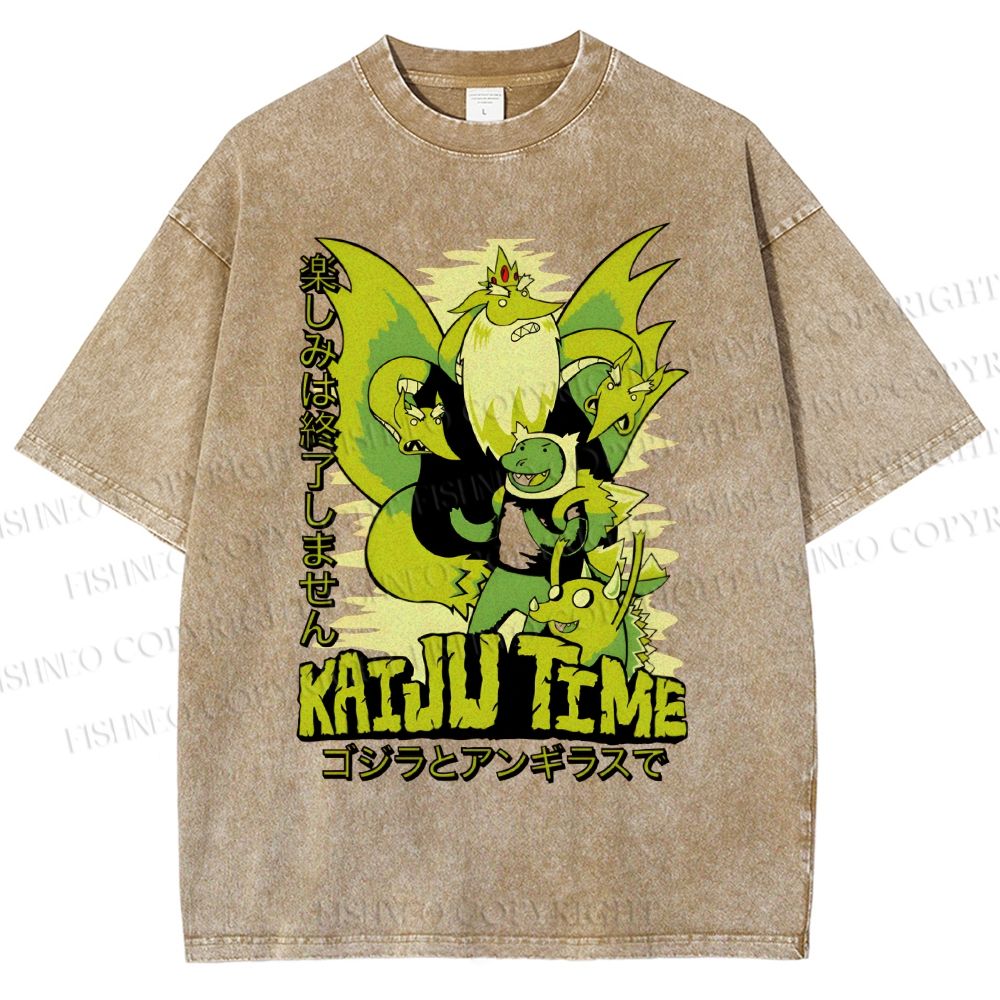 Unisex Monster Printed Washed Tee